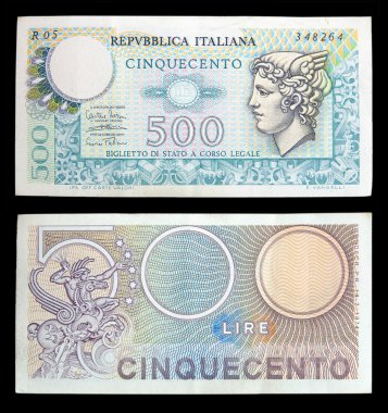 Old italian banknotes clipart
