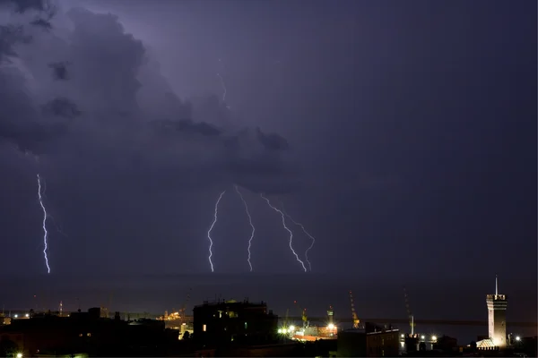 stock image Lightnings in Genova