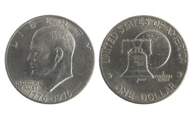eski gümüş dolar izole