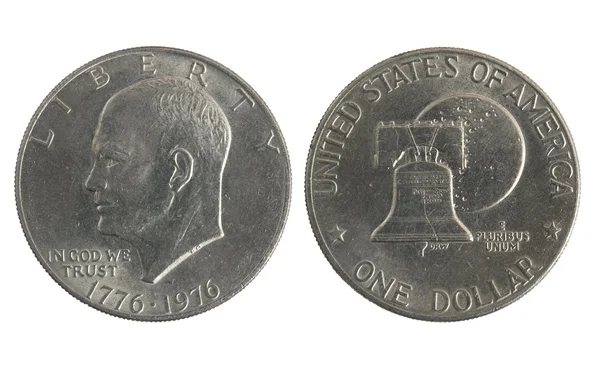 Antiguo dólar de plata aislado —  Fotos de Stock