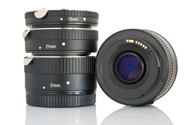 Lens with extension tubes set clipart