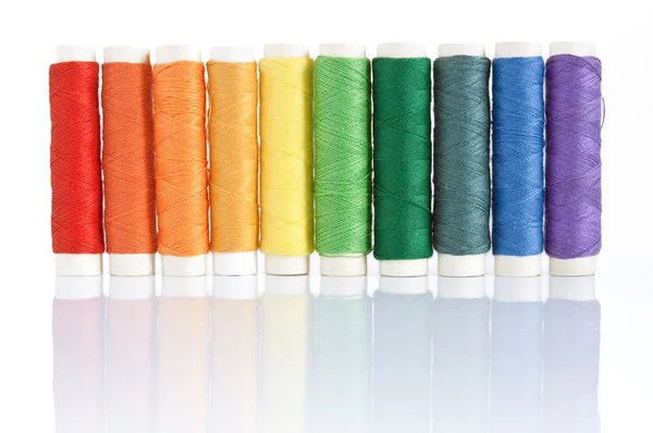 Colorful spools threads — Stock Photo, Image