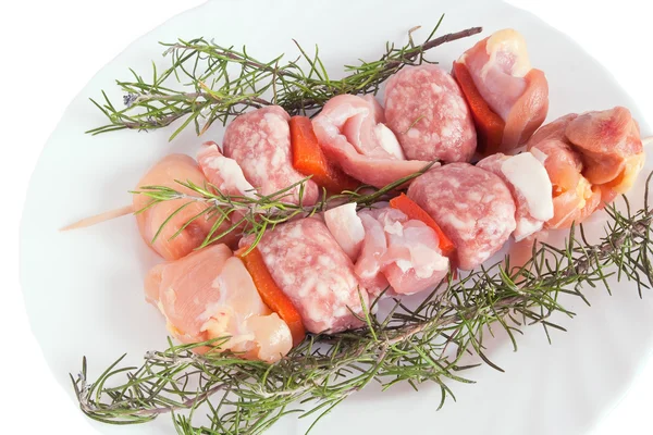 Varkensvlees kebab met rozemarijn — Stockfoto
