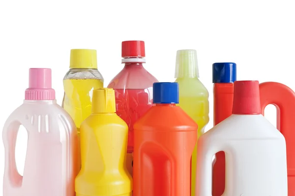 Bottiglie detergenti in plastica — Foto Stock
