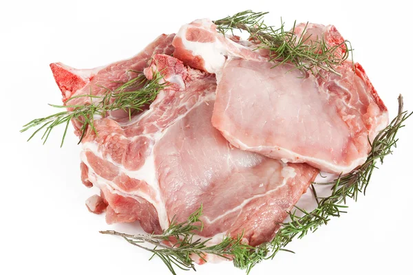 Varkensvlees steaks met rozemarijn — Stockfoto