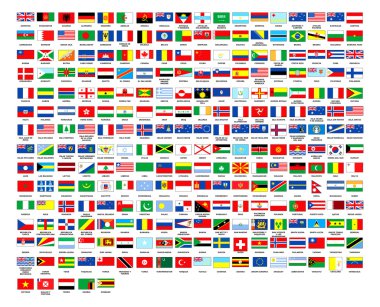 257 world flags complete collection clipart