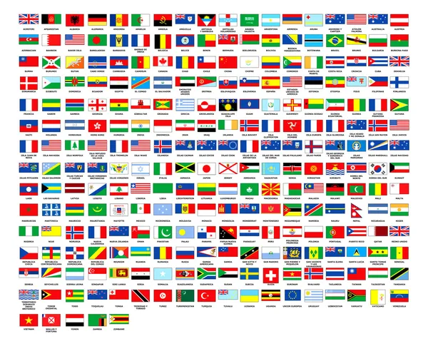 257 banderas del mundo colección completa — Foto de Stock