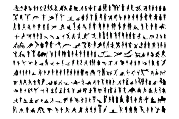 381 silhouettes de formes humaines — Image vectorielle