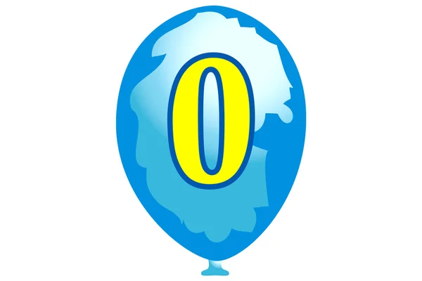 Ballon cijfer nul — Stockvector
