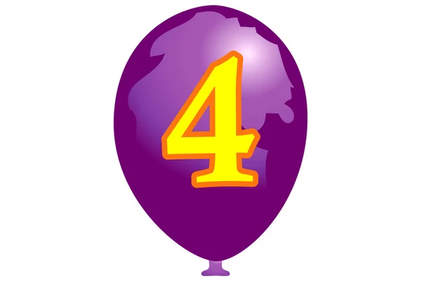 Ballon numéro quatre — Image vectorielle