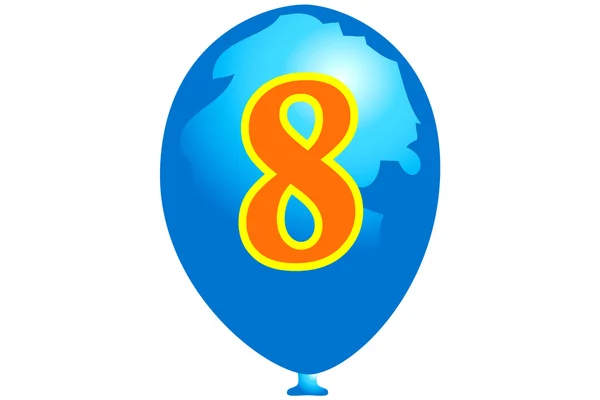 Ballon nomor delapan - Stok Vektor
