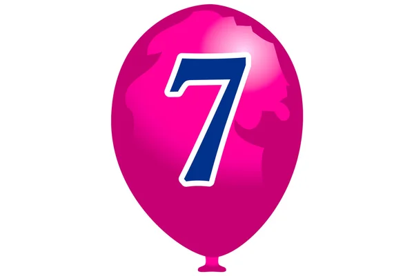Balon nomor tujuh - Stok Vektor