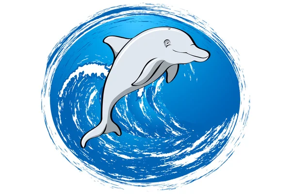 Jumping dolphin — Stock Vector