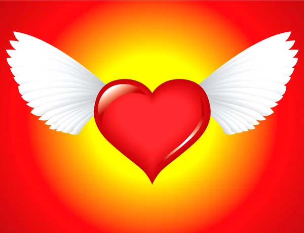 Крылатое сердце — стоковый вектор