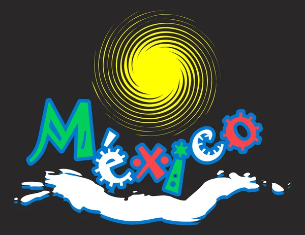 Μεξικού λογότυπο τη νύχτα — Διανυσματικό Αρχείο