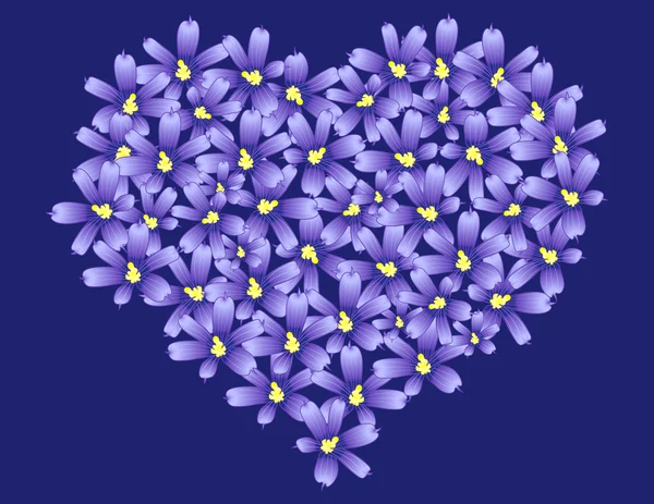 Corazón de violetas — Archivo Imágenes Vectoriales
