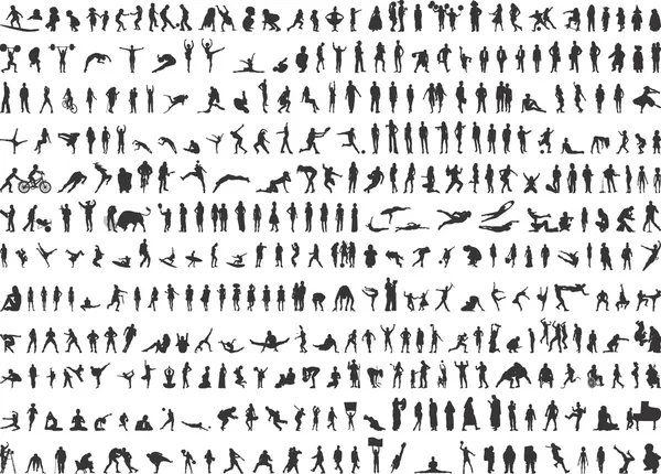 381 Human silhouettes — Stock Vector