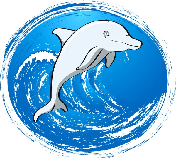 Grey dolphin — Stock Vector