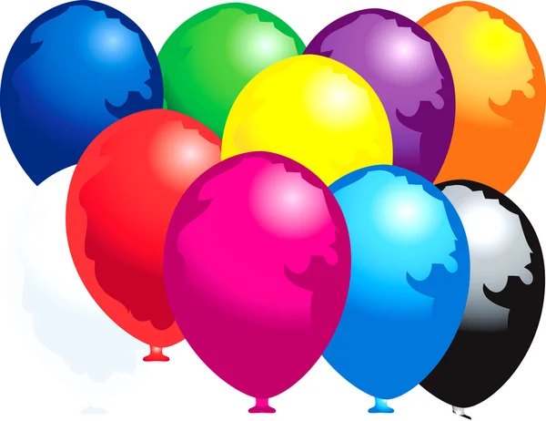 Ten balloons — Stock Vector
