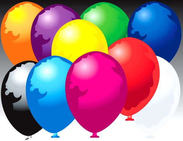 Dix ballons — Image vectorielle