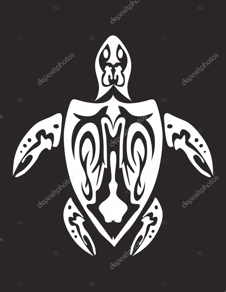 Tribal style turtle skeleton