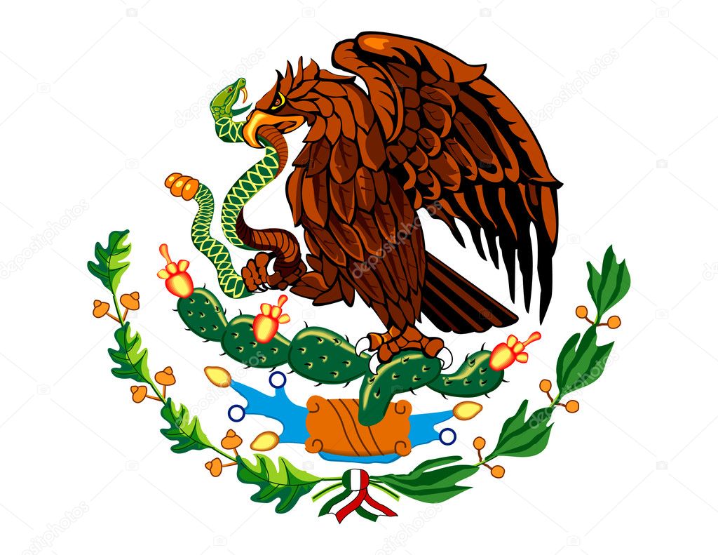 Bandera mexico aguila imágenes de stock de arte vectorial | Depositphotos