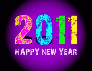 Grunge 2011 new year logo clipart