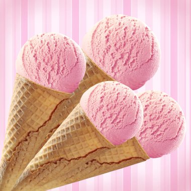 Collage of pink Ice cream clipart