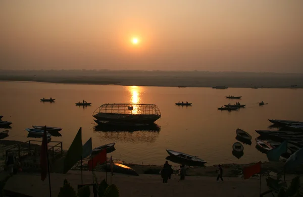 stock image Boat ride on the Ganges river