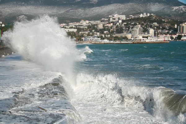 Stock image Storm at harbour