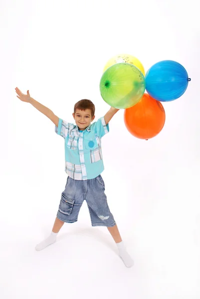 Jongen houdt ballonnen — Stockfoto