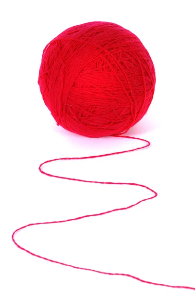 흰색 배경에 고립 된 빨간 줄거리 — 스톡 사진