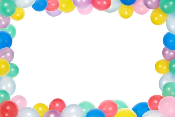 Rahmen aus Luftballons isoliert auf weiß — Stockfoto