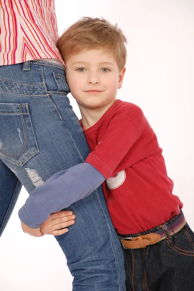 Stock image The boy plays with mum