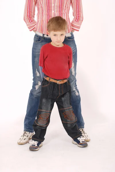 stock image The boy plays with mum