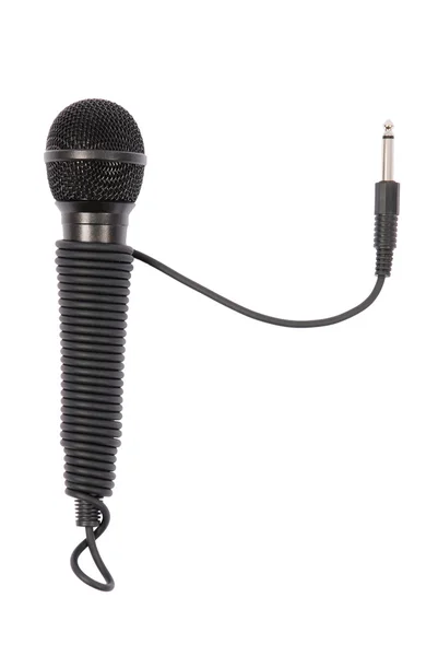 Microphone isolé sur fond blanc — Photo