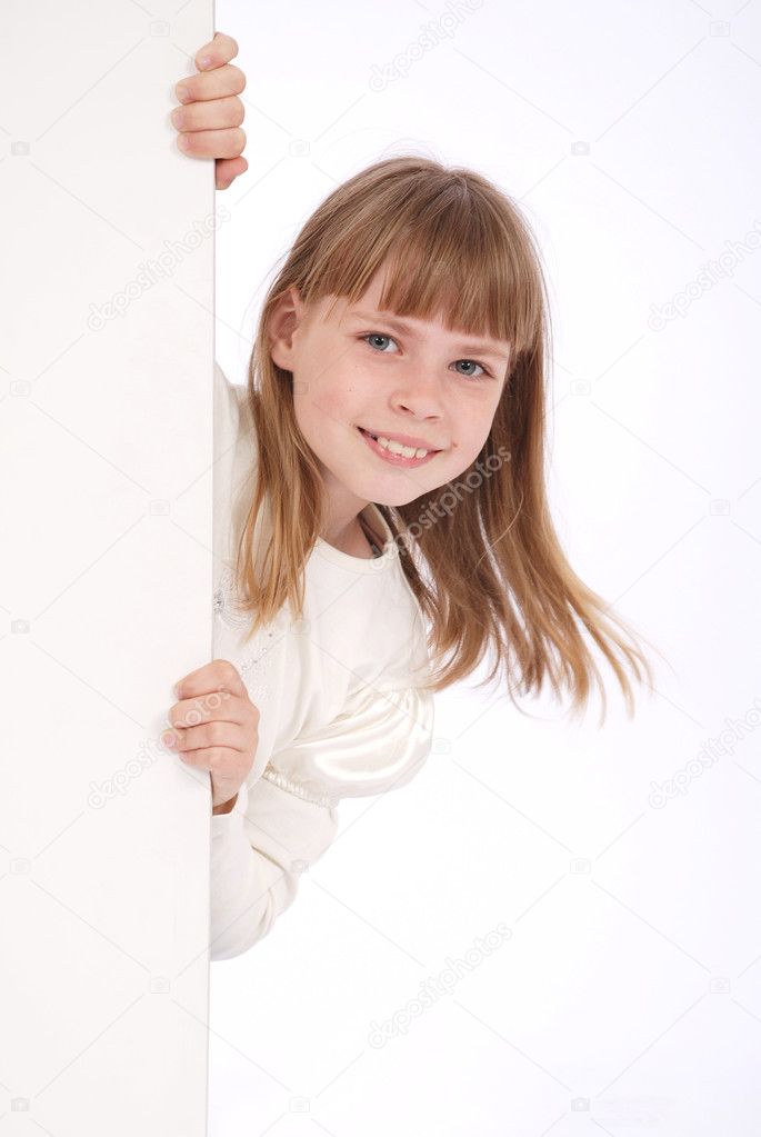 Girl and white board