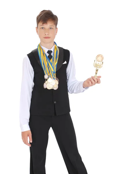 Many gold, silver, and bronze medals — Stock Photo, Image