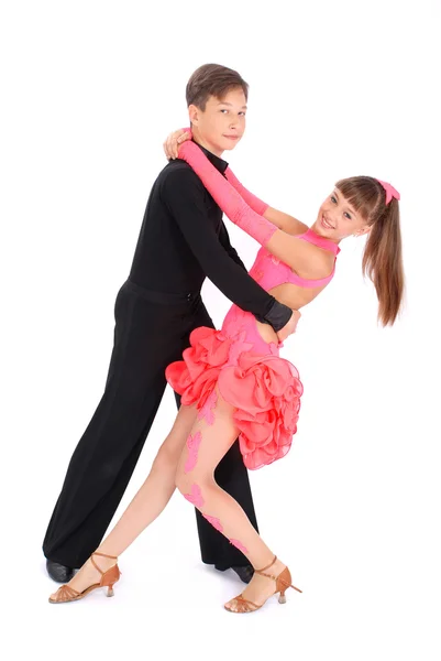 Garçon et fille dansant danse de salon — Photo