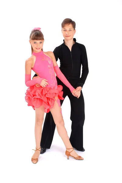 少年と少女の社交ダンスを踊る — ストック写真