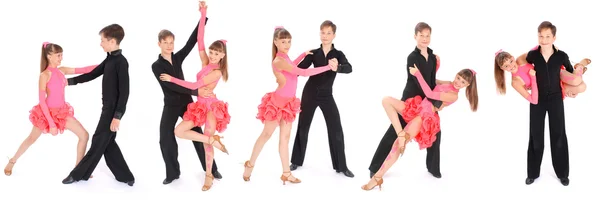 Pojke och flicka dansa ballroom dance — Stockfoto