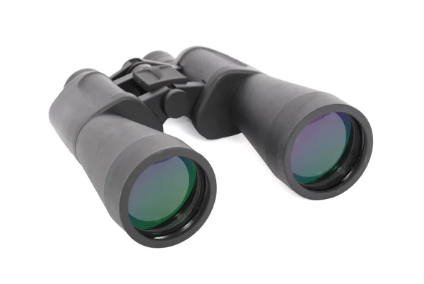 Black binoculars isolated on white — Stock Photo, Image