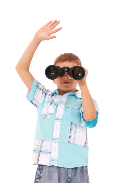 Niño viendo después de binocula — Foto de Stock