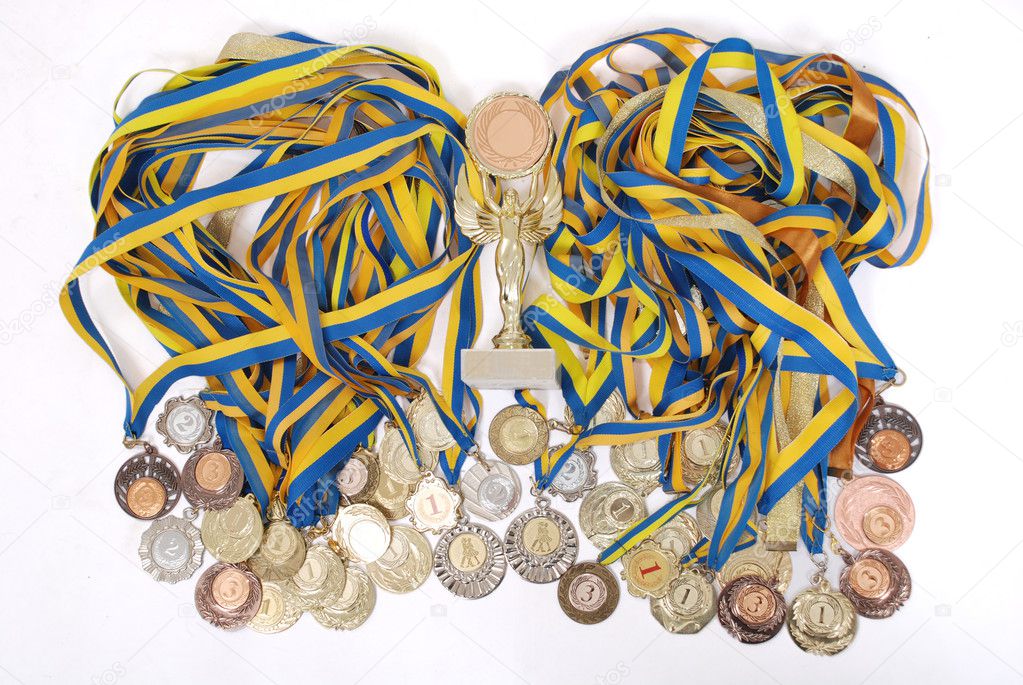 Many gold, silver, and bronze medals