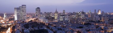 Tel Aviv Skyline at twilight clipart