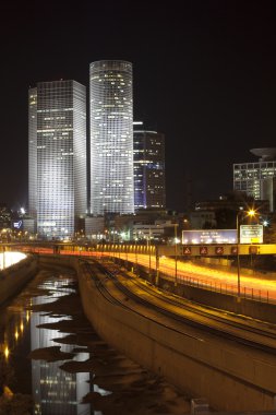 Tel Aviv night city clipart