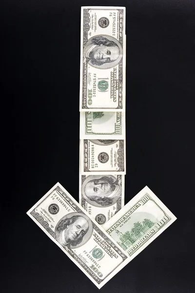 Arrow from money — Stock Photo, Image