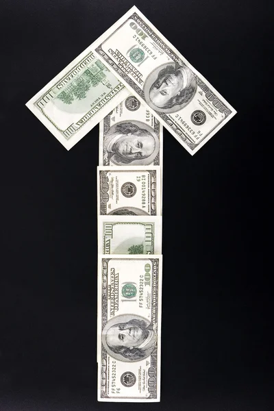 Arrow from money — Stock Photo, Image