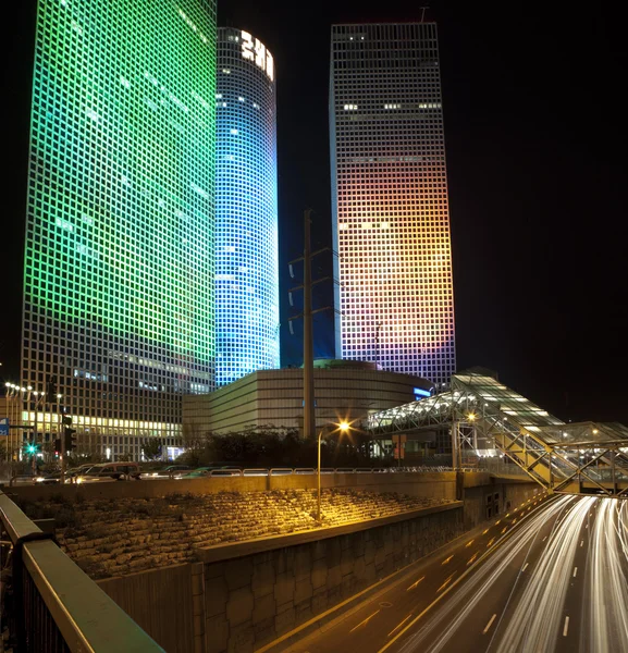 Tel Aviv città di notte — Foto Stock