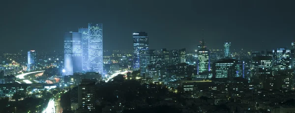 Tel Aviv Skyline at Night — Stock Photo, Image